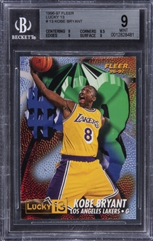 1996-97 Fleer Lucky 13 #13 Kobe Bryant Rookie Card - BGS MINT 9